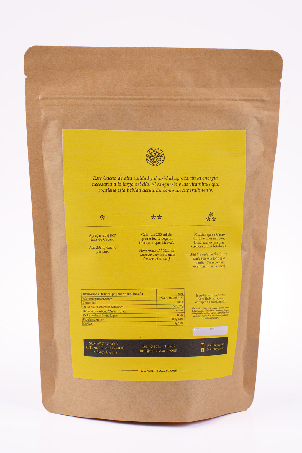 Cacao para el día a día — Vida Cotidiana (350g Perú) - Casa Alicia Ultramarinos