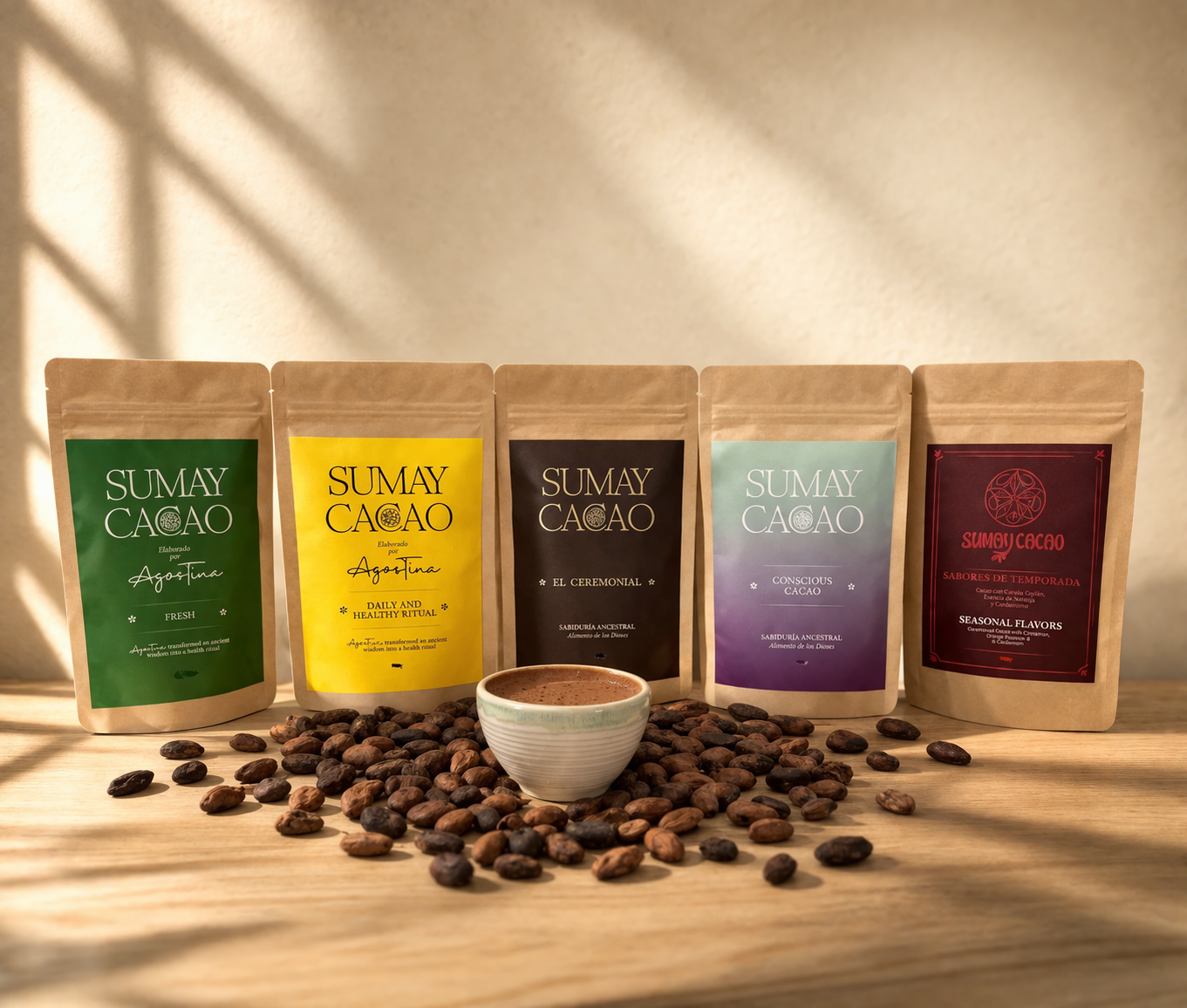 Pack Descubrimiento – 5 Cacaos Ceremoniales (picado 100g) - Casa Alicia Ultramarinos