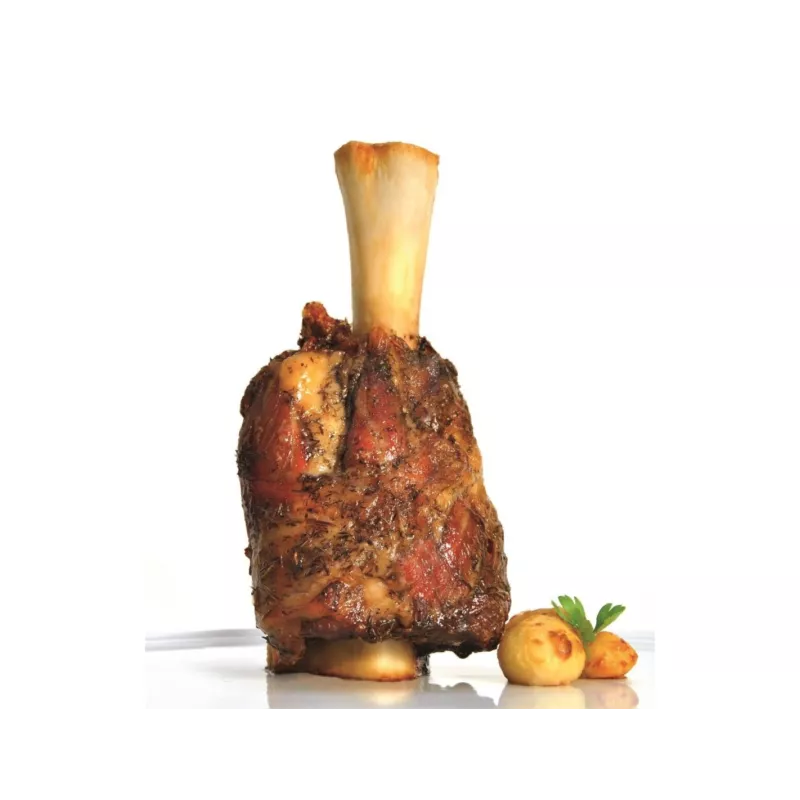 Jarretón de Ternera Lechal Asado con Patatas Parisinas - Cascajares