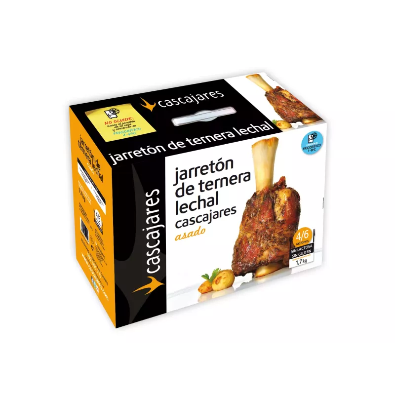 Jarretón de Ternera Lechal Asado con Patatas Parisinas - Cascajares