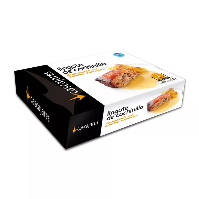 Lingote de cochinillo deshuesado con patatas parisinas