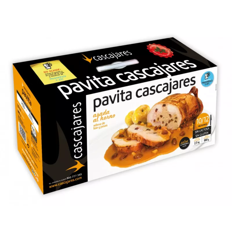 Pavita rellena de foie y pasas - Cascajares