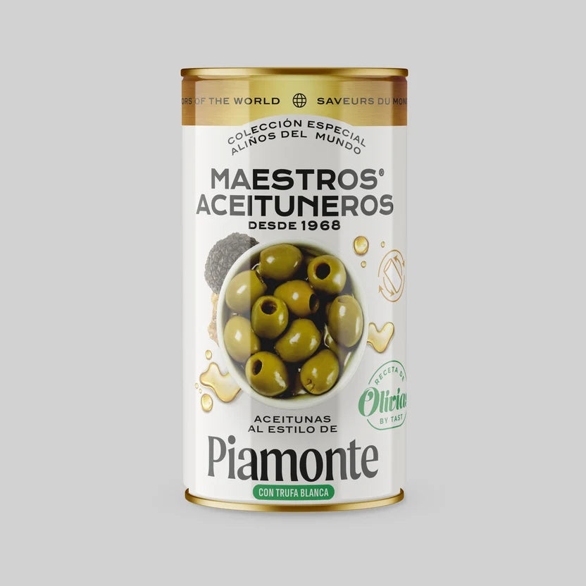 Aceitunas al estilo del Piamonte con AOVE - Maestros aceituneros - Casa Alicia Ultramarinos